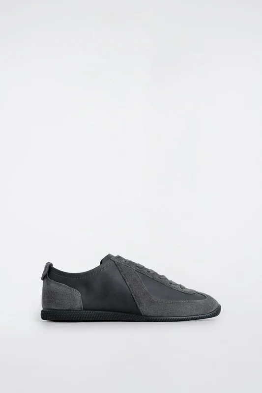 COS Men's Nubuck And Suede Trainers in Grey