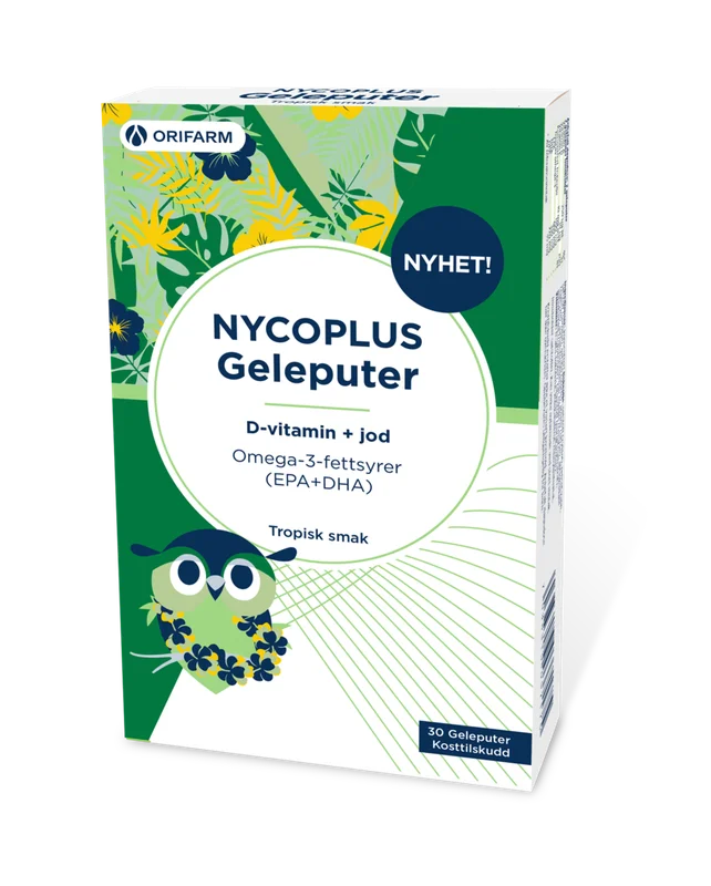 Nycoplus Omega-3 geléputer med D-vitamin og jod 30 stk