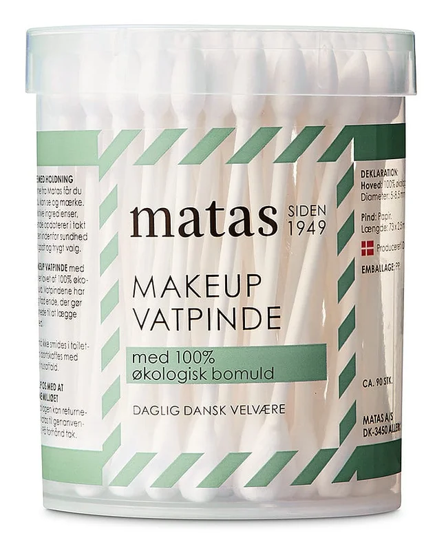 3 for 39,-, Matas Striber Makeup Vatpinde med Papir 90 stk., Medicin & Pleje, Vat & Vatpinde, Vatpinde