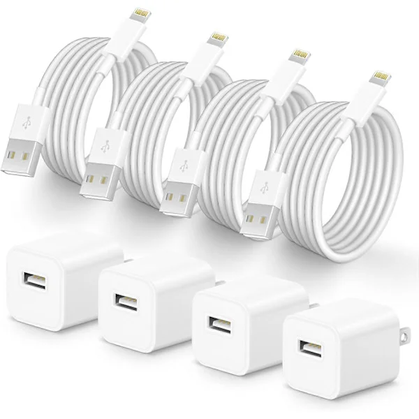 iPhone Lightning Oplader, [MFi Certificeret] Mobiltelefon Oplader USB med Opladerkabel 1,8 m iPhone Opladerkabel til iPhone 14 13 12 11 Pro/Pro M
