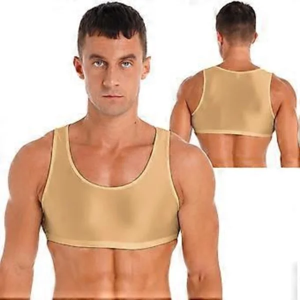 Ærmeløs Muskel T-shirt til Mænd Basic Tank Crop Tops Fitness Gym Sports Vest Tops (L kaffe)