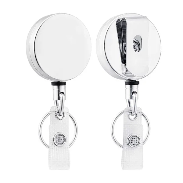 2-pack Heavy Duty Retractable ID Card Holders, Metal ID Card Holders