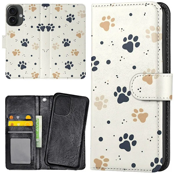 iPhone 16 - Plånboksfodral/Skal Paws