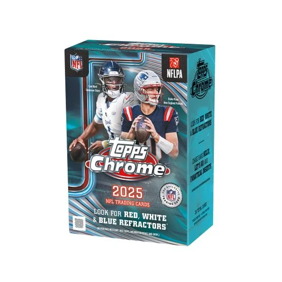 Topps - Topps Chrome American Football 2025 Value Box - 7 Packs (28 Cards) Black Trading Cards - @ Hatstore