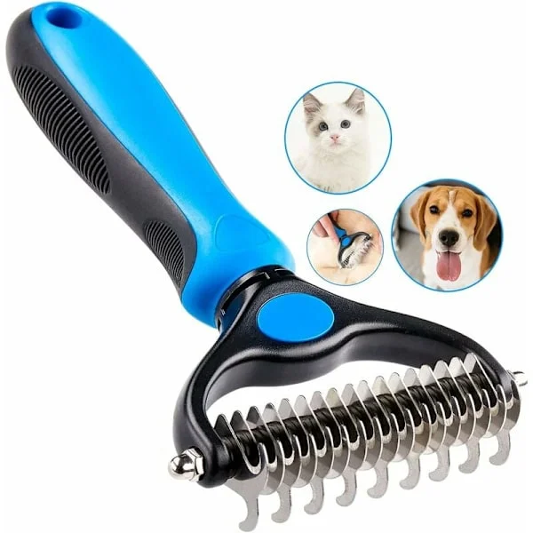 Hundborste Kattborste, Professionell Hund Dematting Kam och Långhårig Hundborste, Grooming Rake för Hundar och Katter för att Ta Bort Underull från 