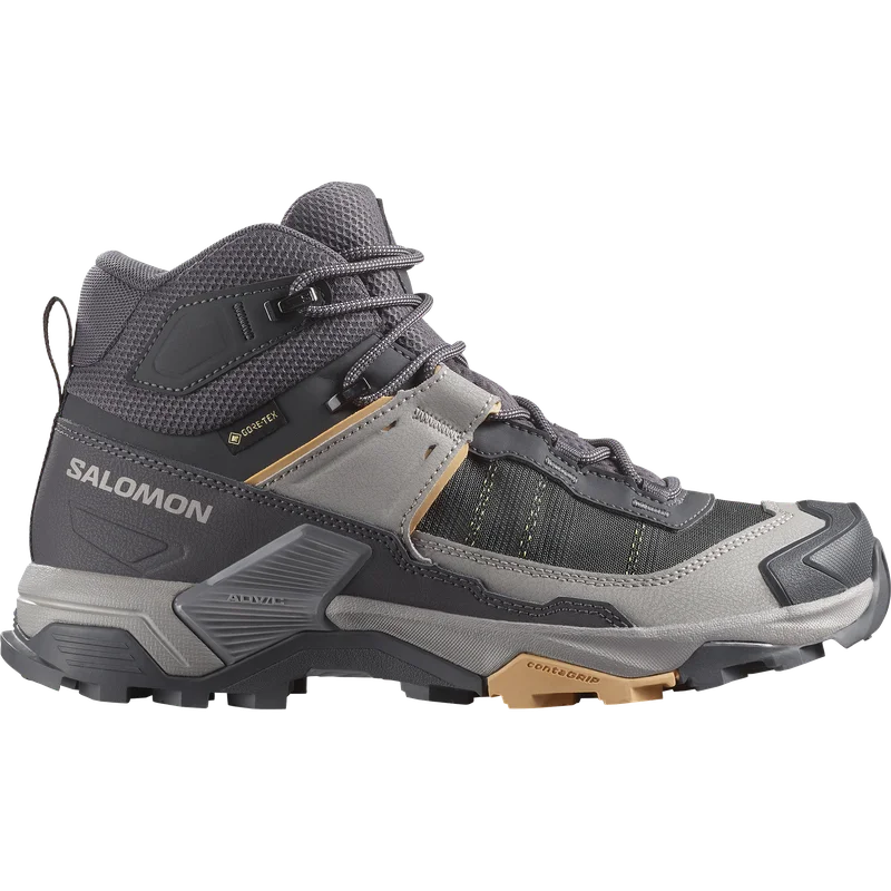 Salomon - Women's Hiking & Backpacking Shoes X Ultra 5 Mid GTX W - Nine Iron / Gull - 4