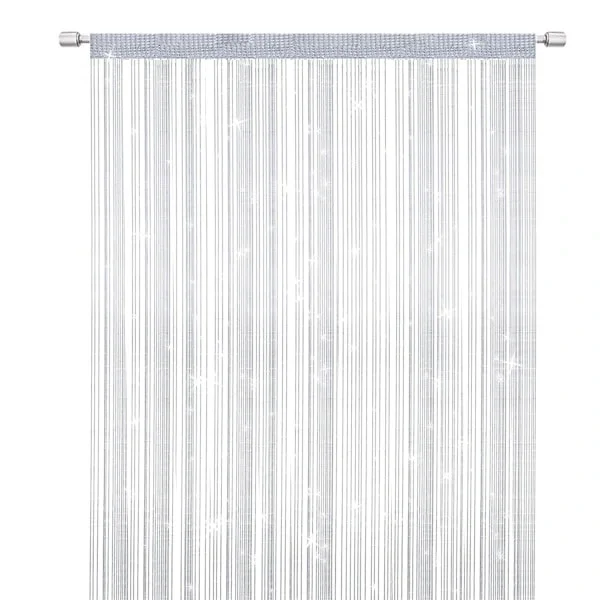 Spetsgardiner Dörr Myggnät Elegant Rumsavdelare Tofsgardin för Heminredning Avdelargardin för Dörrar och Fönster 91x200cm Vit