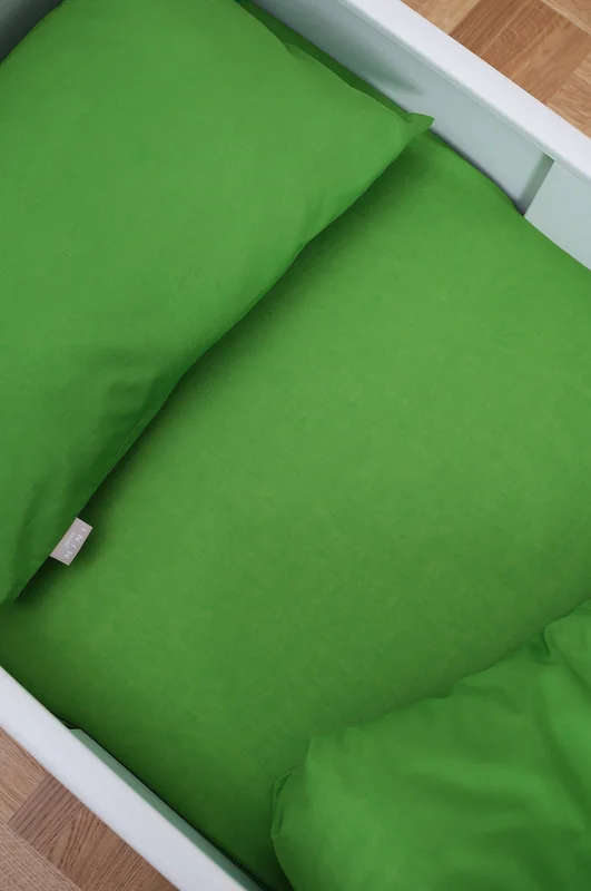 Jotex - ZACK MINI muotoonommeltu lakana pinnasänky orgaaninen 60x120 cm Herneenvihreä - Osta Aluslakanat Jotex