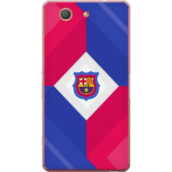 Kompatibelt Mobilskal till Sony Xperia Z3 Compact Geometriskt motiv i blått och rosa med fotbollsinspirerad design och modern stil