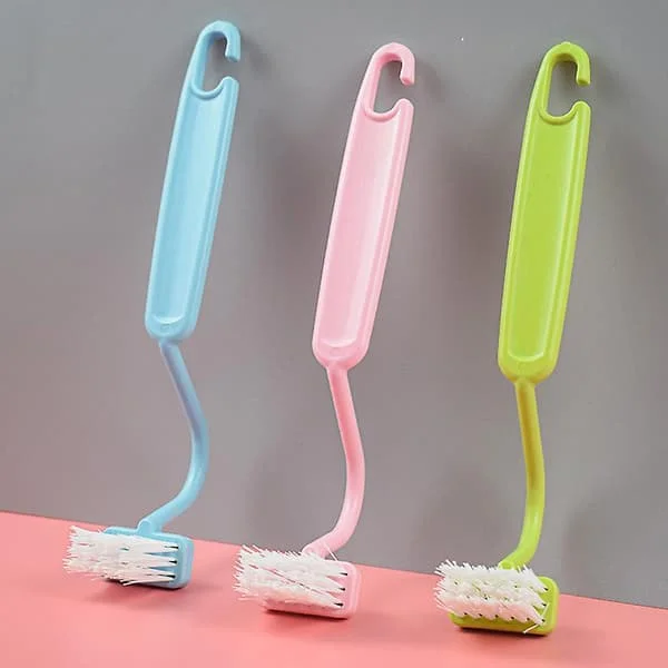 3 stk Toalettbørste WC Hjørnebøyd Myk Børste Rengjøringsbørste, 20cm Blå, grønn, rosa_Spesielle gaver