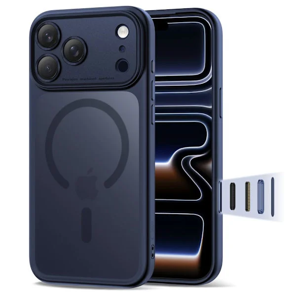 【BEMS】Tech-Protect Kompatibel med iPhone 17 Pro Fodral MagSafe MagPeak Matt Djupblå