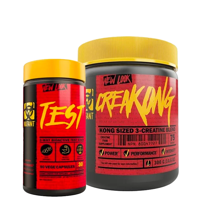 CreaKong Kreatin 300 g + Mutant Test Testosteron Kosttilskudd 90 kapsler