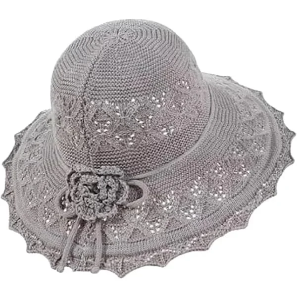 Women's Straw Sun Hat Foldable Beach Hat Wide Brim Floppy Hat