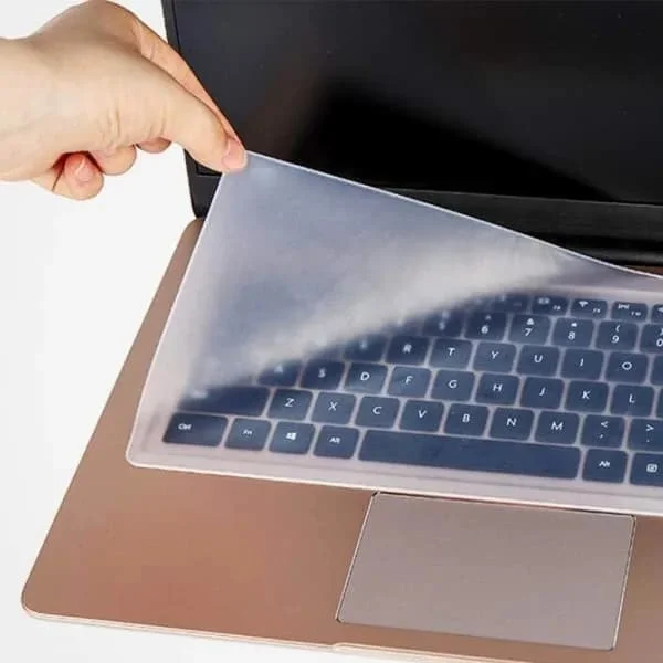 Tangentbordsskydd i silikon, transparent film, universellt kompatibelt med 15-17 tums laptop, notebook, netbook, Chromebook (Transparent)
