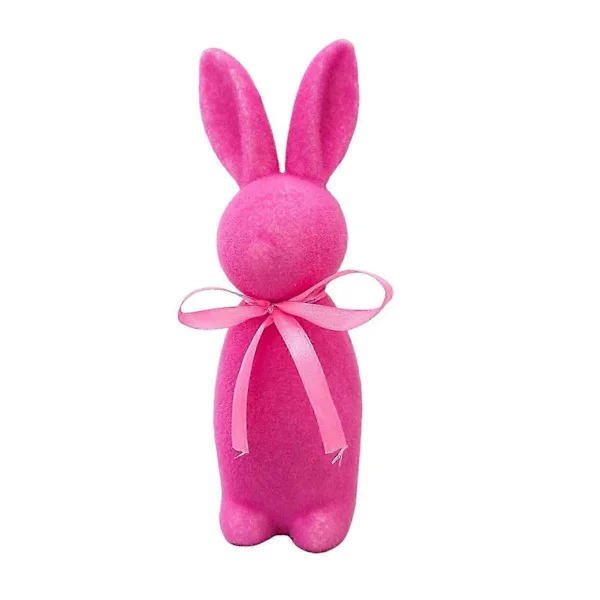Påskehare Statue Fritstående Skum Kanin Ornament Kunstig Mos Kanin Flocked Kanin Figur Centerpiece til Skrivebord Hylde Spisebord