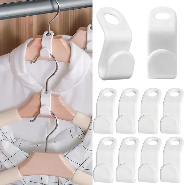 10-pack - Klädställning / Krok för galge - Spara plats Vit