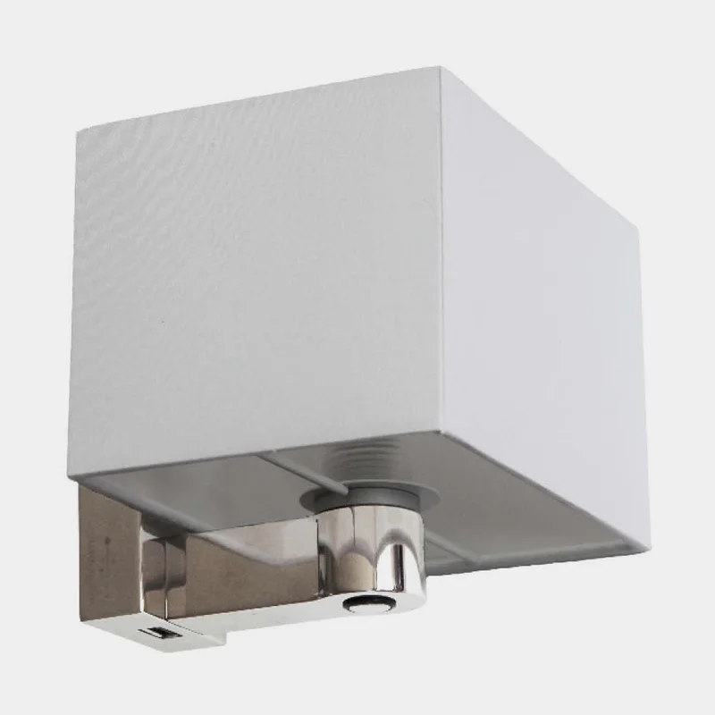 Bulkhead light Casolux Wallis Small, stainless steel, LED, 10 - 30 V, 1.5 W, with USB socket + touch + square shade
