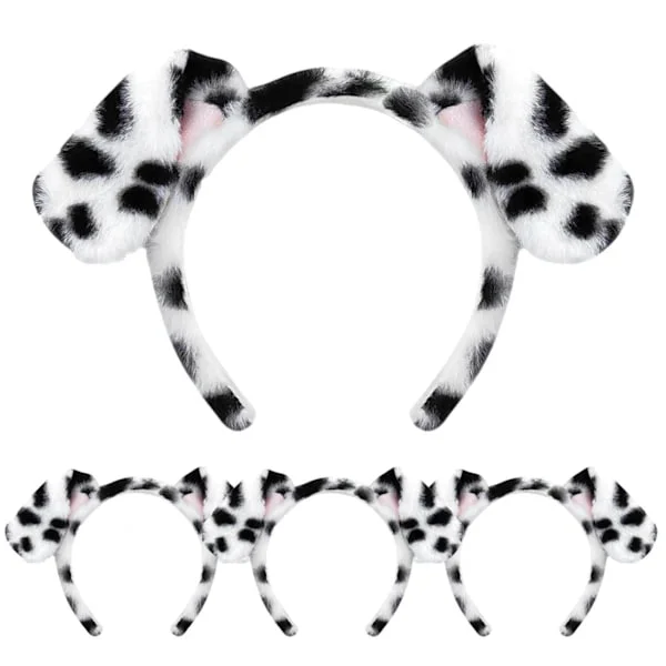 /NN/Dalmatiner Hund Öron Pannband - 4-Pack Valp Öron Pannband Fluffigt Pannband Vuxen Barn Dalmatiner Kostym för Smink Tvätta Ansikte{f2}