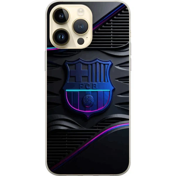 Kompatibelt Mobildeksel til Apple iPhone 15 Pro Max Mørkeblått emblem med neoninspirerte detaljer og sportslig design for en moderne følelse