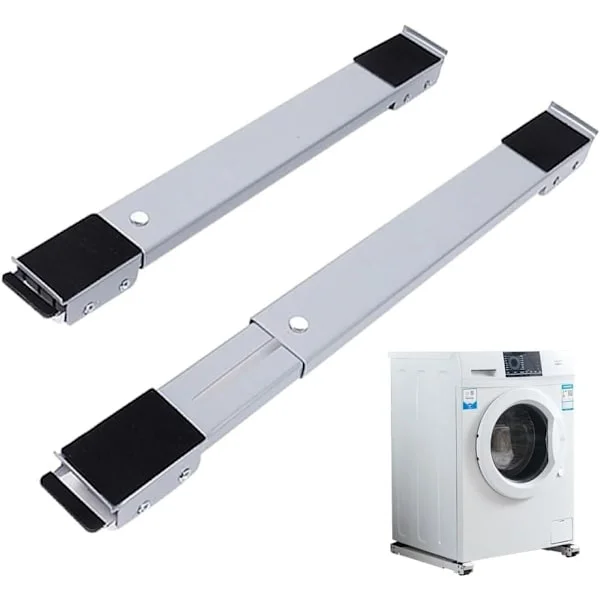 Adjustable Washing Machine Furniture Mover with Mobile Roller Base and Brake - Grey