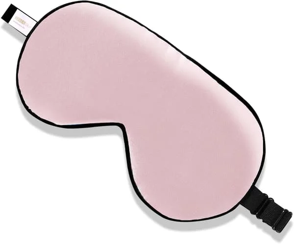 JamY Home 100 % morbærsilke sovemaske med justerbar stropp, superglatt myk naturlig silke øyemaske for søvn, flere fargealternativer (rosa)