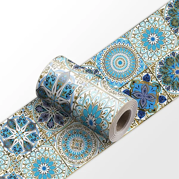 30 cm x 240 cm Self-Adhesive Wallpaper Border for Interior Decoration, Easy to Apply, Blue