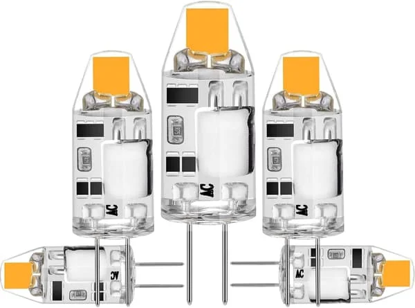 5-pak 2W G4 LED-pærer, 3000K varm hvid, 12V AC/DC, dæmpbar - Perfet_tfrf