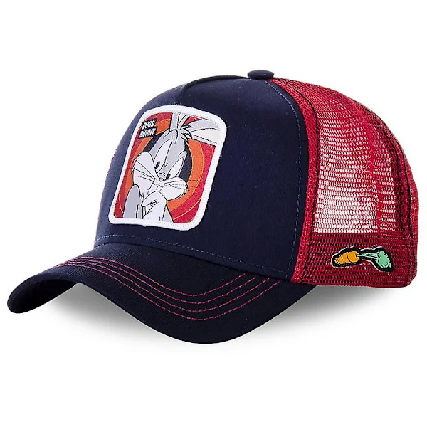 Cartoon kanin anka baseball keps anime sommar mesh keps amerikansk trucker hatt solskydd marinblå kanin