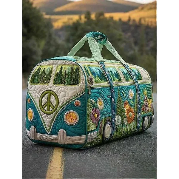 Ny Hippie Van Quiltet Duffle Bag, Weekender Reisevesker Gaver Hot 2026 Duffle Bag
