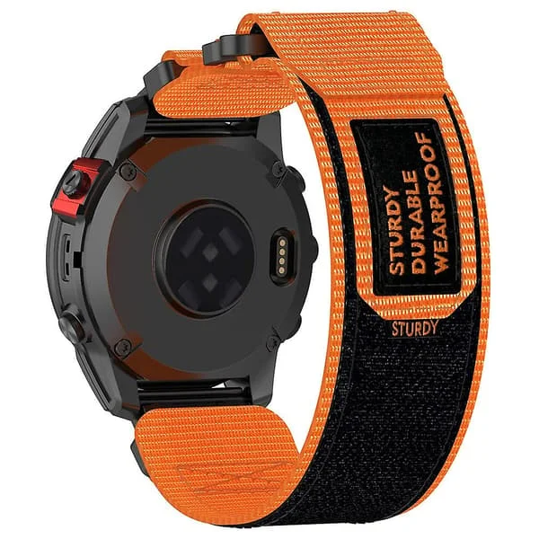 Nylonranneke tarranauhalla Garmin Fenix 7X/7X Pro/Instinct 2X/Quickfit 26mm - Oranssi Oranssi Garmin Fenix 7X