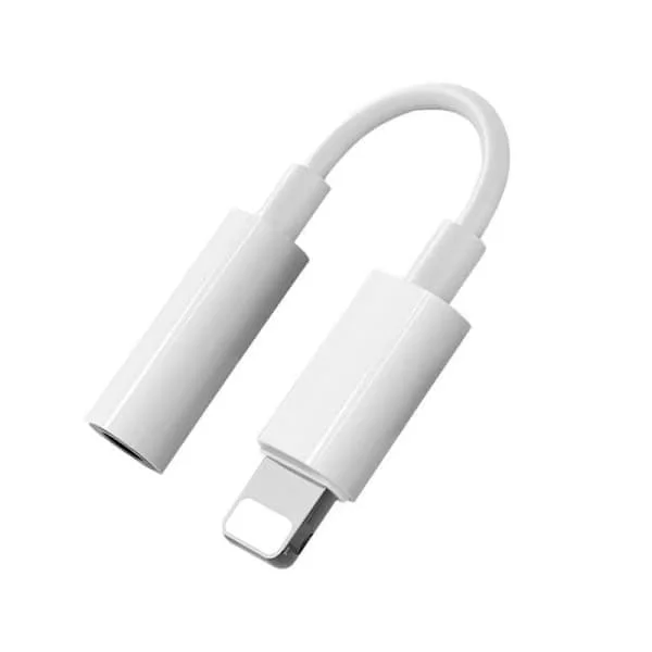 Lightning till 3,5 mm AUX - iPhone / Apple - Hörlursadapter (vit)