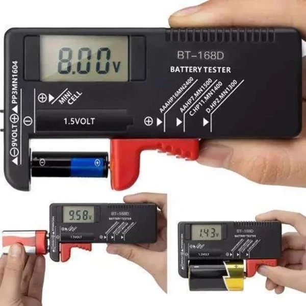Batteritestare med LCD - Batteritestare - Svart