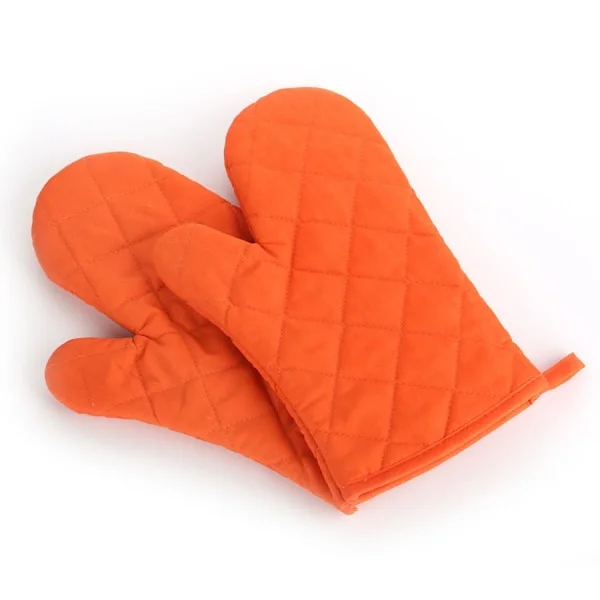 Varmebestandige ovnhandsker, tykke varmebestandige ovnhandsker, grydelap ovnhandsker, bomuld, 1 par orange