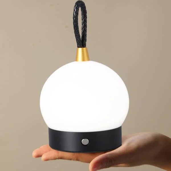 LED Camping Lantern Rechargeable Stepless Premium Handheld Cordless Portable Night Light Daylight Perfect as Table Lamp Lantern Hanging Black