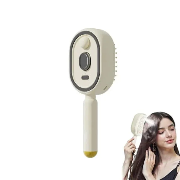 Electric Steam Hair Brush with Mist Spray, Red Light Care Air Cushion Massage Comb, Portable Hair Steamer 2026, USB Rechargeable, Self-Cleaning