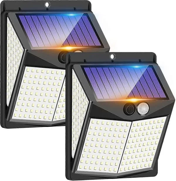 2-pack Outdoor Solar Lights, 238 LED Solar Security Lights for Front Door, Yard, Garage, Garden