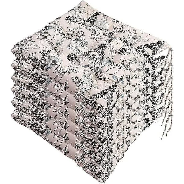 Set med 6 Stolsdynor 40 x 40, Dekorativa Dynor Stolsdyna Trädgårdsdynor, Polyester