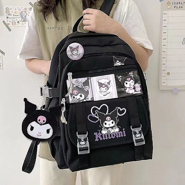 Ny Sanrio Kuromi Ryggsäck Axelväska Pompompurin My Melody Studenter Skolväska Stor Kapacitet Tecknad Söt Skolväska typ2 41cm x 31cm x 13cm typ2