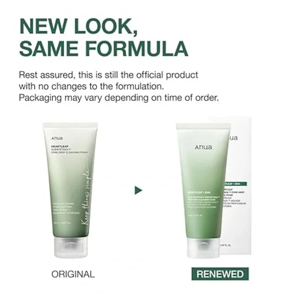 Anua Heartleaf Quercetin Deep Pore Cleansing Foam | Porförfinande BHA Ansiktsrengöring | Dubbelrengöring & Återfuktande, Koreansk Hudvård | 150 ml