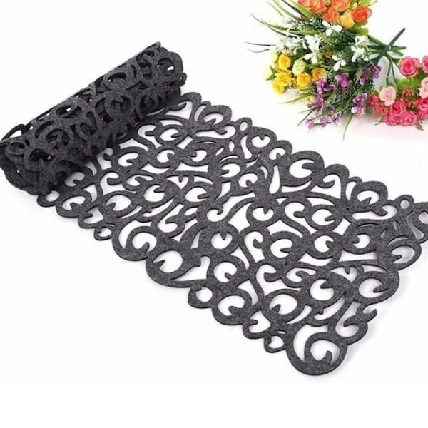 Washable Table Runner 102 x 29 cm Dark Grey