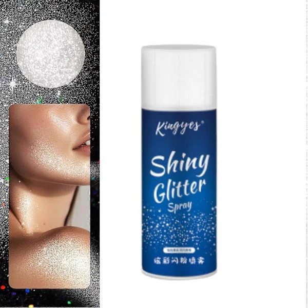 Glitter Spray, Kropsglitter Spray til Hår, Ansigt, Krop Skinnende Spray til Tøj, Hurtigtørrende og Langtidsholdbar Skinnende Glitter Hårspray, 