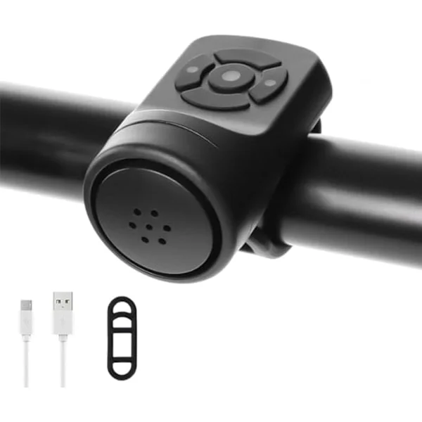 Elektrisk cykelhorn, elektronisk cykelklocka, cykelhorn för vuxna, 4 ljudlägen Vattentätt cykelhorn, Högsta cykelhorn