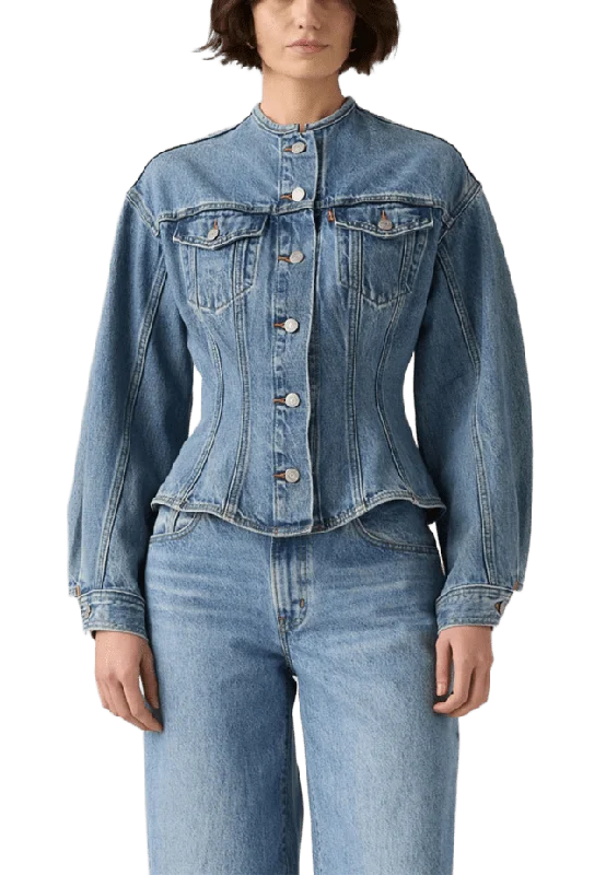 Levi's Sculpted Trucker Jacket Jackor Dam Blå M