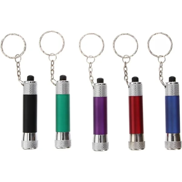 Mini ficklampsnyckelringar, 5 st bärbar LED-nyckelringslampa, liten hållare i bulk för utomhuscamping, vandringsutrustning och nödsituationer -
