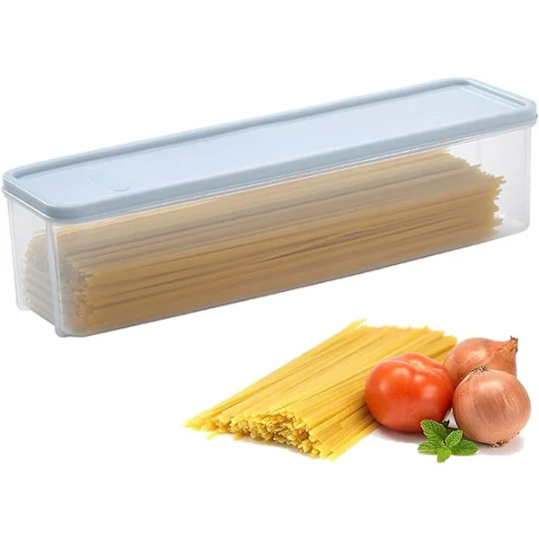 2 stk. Spaghetti Boks Transparent Pasta Boks Plastboks Pasta Oppbevaringsboks Spaghetti Mat Nudler Lufttett Spaghetti Boks for Spaghetti, Kjøkken 