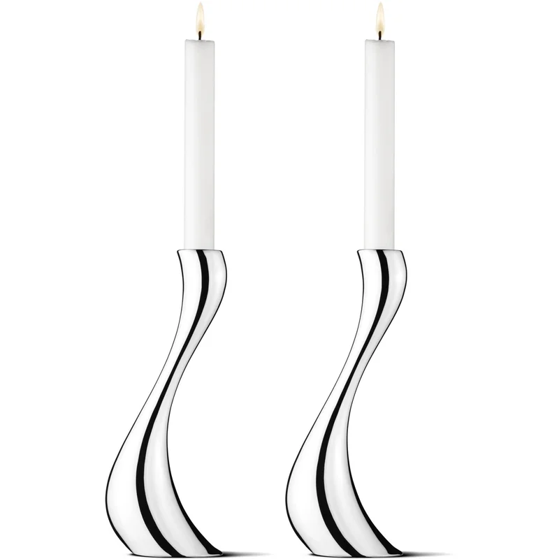 Georg jensen Cobra Lysestake Stor 2-pack' - 'Stål