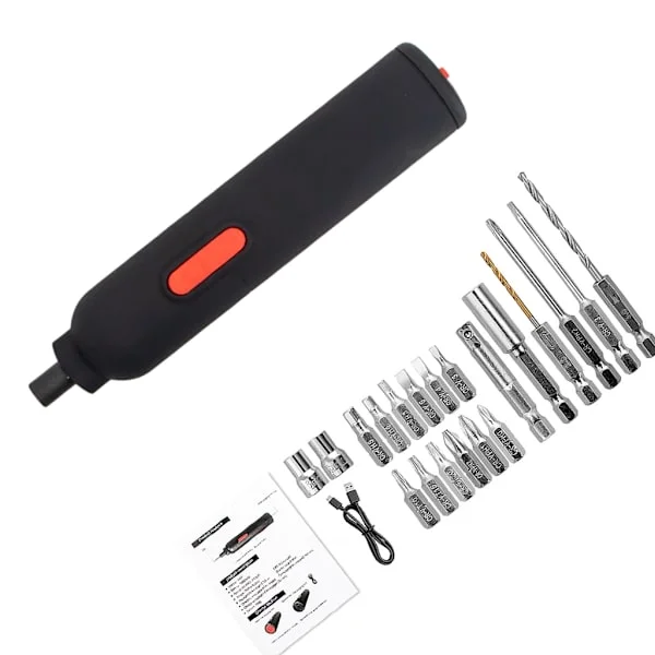 Trådløs skrutrekker 1300mAh Liten elektrisk drill Automatisk skrutrekker Oppladbar for møbler Gaming PC Stasjonær