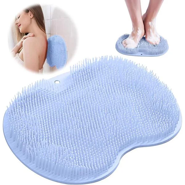 Foot and Back Scrubber for Shower – Wall Mounted, Bathroom Foot Massage Pad, Silicone Suction Non-Slip, Shower Foot Scrubber Mat, Exfoliating Bath Pad