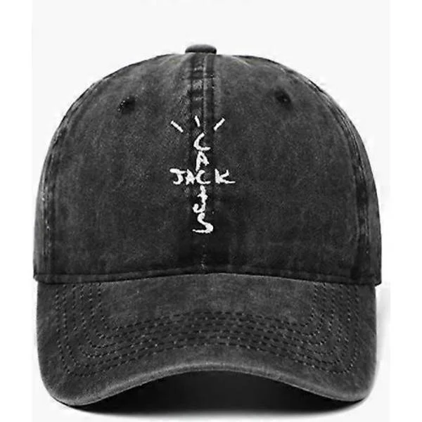 Baseball Cap Unisex Embroidered Baseball Cap Hip-Hop Rap Cap Cotton Korean Casual Cap Black