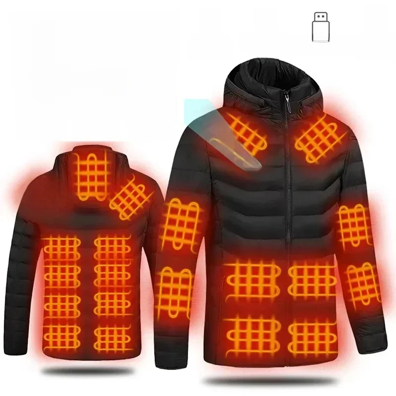 AliExpress - Veste Auto-Chauffante en Coton pour Homme et Femme, Manteau Chaud, GlaUSB, Ski, Camping, Randonnée, Vêtement d'Hiver Lavé, 21 Zones